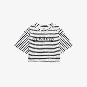 Хлопковая футболка Toglit с логотипом и пайетками Claudie Pierlot, цвет divers