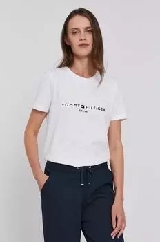 Хлопковая футболка Tommy Hilfiger, белый