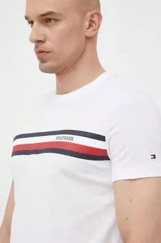 Хлопковая футболка Tommy Hilfiger, белый