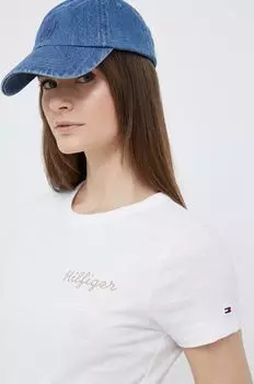 Хлопковая футболка Tommy Hilfiger, белый