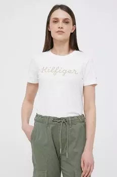 Хлопковая футболка Tommy Hilfiger, белый