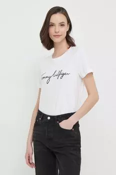 Хлопковая футболка Tommy Hilfiger, белый