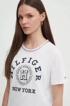 Хлопковая футболка Tommy Hilfiger, белый