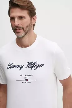 Хлопковая футболка Tommy Hilfiger, белый