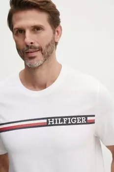 Хлопковая футболка Tommy Hilfiger, белый