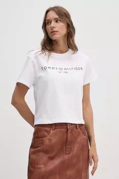 Хлопковая футболка Tommy Hilfiger, белый