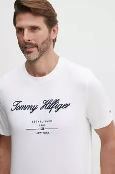 Хлопковая футболка Tommy Hilfiger, белый