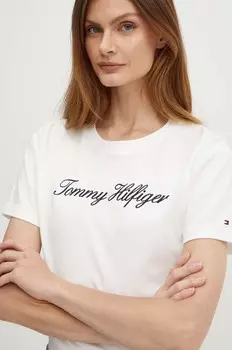 Хлопковая футболка Tommy Hilfiger, белый