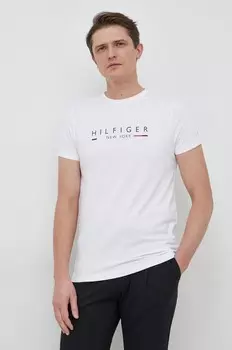 Хлопковая футболка Tommy Hilfiger, белый