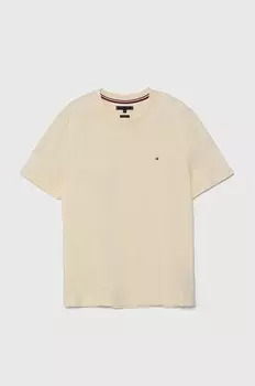 Хлопковая футболка Tommy Hilfiger, бежевый