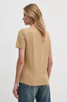 Хлопковая футболка Tommy Hilfiger, бежевый