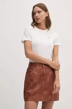 Хлопковая футболка Tommy Hilfiger, бежевый