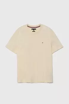 Хлопковая футболка Tommy Hilfiger, бежевый