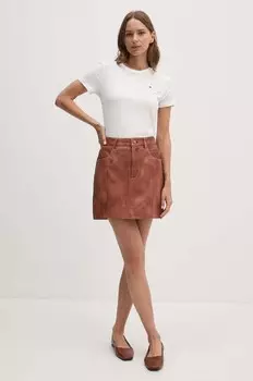 Хлопковая футболка Tommy Hilfiger, бежевый