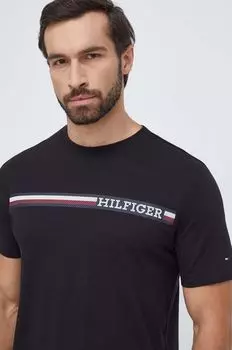 Хлопковая футболка Tommy Hilfiger, черный