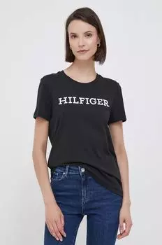 Хлопковая футболка Tommy Hilfiger, черный