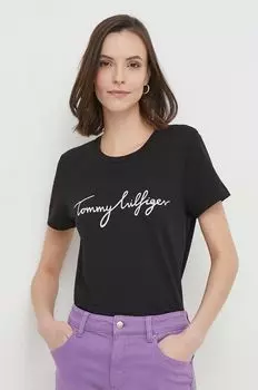 Хлопковая футболка Tommy Hilfiger, черный