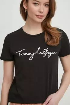 Хлопковая футболка Tommy Hilfiger, черный
