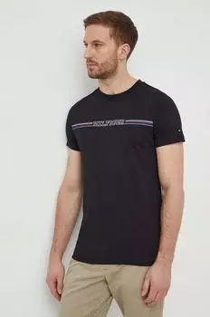 Хлопковая футболка Tommy Hilfiger, черный