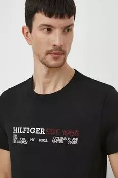 Хлопковая футболка Tommy Hilfiger, черный