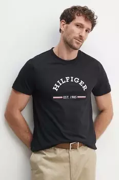 Хлопковая футболка Tommy Hilfiger, черный