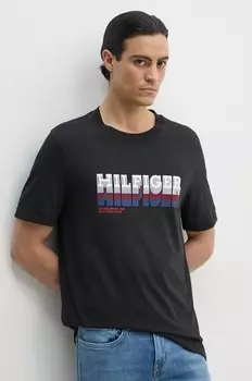 Хлопковая футболка Tommy Hilfiger, черный