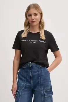 Хлопковая футболка Tommy Hilfiger, черный