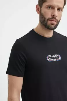 Хлопковая футболка Tommy Hilfiger, черный