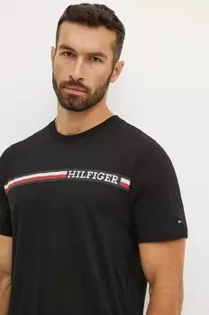 Хлопковая футболка Tommy Hilfiger, черный