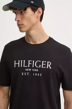 Хлопковая футболка Tommy Hilfiger, черный