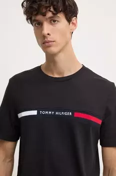 Хлопковая футболка Tommy Hilfiger, черный