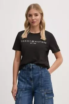 Хлопковая футболка Tommy Hilfiger, черный