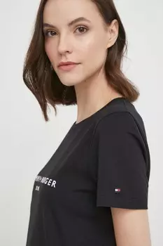 Хлопковая футболка Tommy Hilfiger, черный