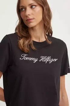 Хлопковая футболка Tommy Hilfiger, черный