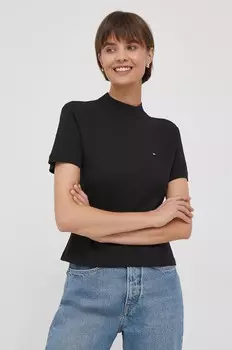 Хлопковая футболка Tommy Hilfiger, черный