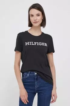 Хлопковая футболка Tommy Hilfiger, черный