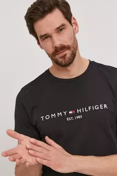 Хлопковая футболка Tommy Hilfiger, черный