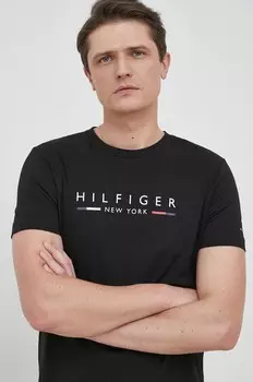 Хлопковая футболка Tommy Hilfiger, черный