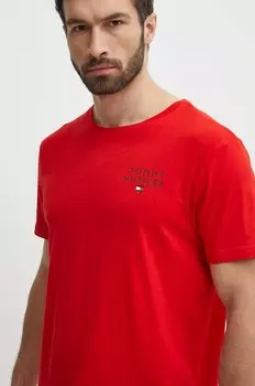 Хлопковая футболка Tommy Hilfiger для отдыха, красный