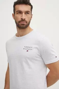 Хлопковая футболка Tommy Hilfiger для отдыха, серый