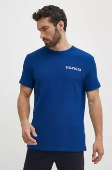 Хлопковая футболка Tommy Hilfiger для отдыха, темно-синий