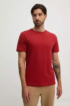 Хлопковая футболка Tommy Hilfiger, гранатовый