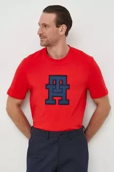 Хлопковая футболка Tommy Hilfiger, красный