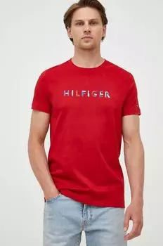 Хлопковая футболка Tommy Hilfiger, красный