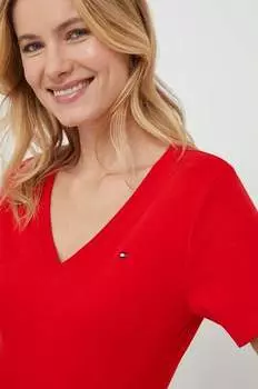 Хлопковая футболка Tommy Hilfiger, красный
