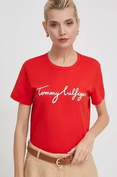 Хлопковая футболка Tommy Hilfiger, красный