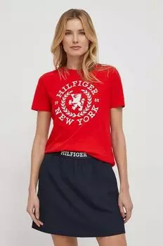Хлопковая футболка Tommy Hilfiger, красный
