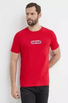 Хлопковая футболка Tommy Hilfiger, красный