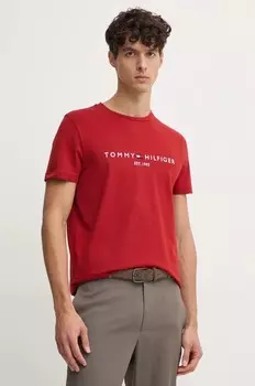 Хлопковая футболка Tommy Hilfiger, красный