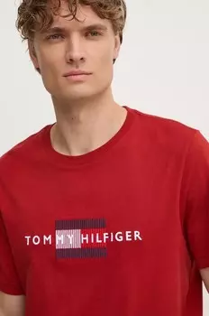 Хлопковая футболка Tommy Hilfiger, красный